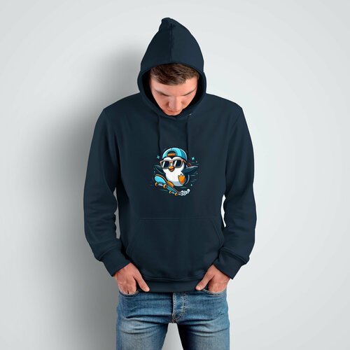 Купить Худи Us Basic, размер XL, синий
Название принта: Крутой пингвин в кепке и солнеч...