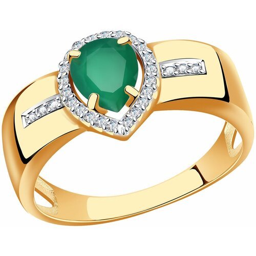 Купить Кольцо Diamant online, золото, 585 проба, фианит, агат, размер 17.5
<p>В нашем и...