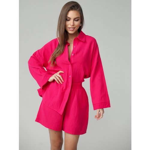 Купить Костюм , размер 46 , розовый
Женский муслиновый классический костюм KUKUSH: стил...