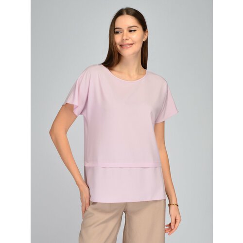 Купить Блуза Viserdi, размер 46, розовый
Шелковистая блузка с коротким рукавом станет у...