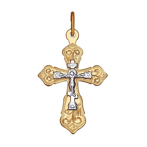 Купить Подвеска SOKOLOV, комбинированное золото, 585 проба
Православный крест с распяти...