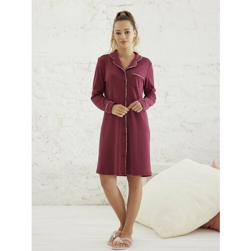 Купить Халат Relax Mode, размер 46/48, бордовый
Женский домашний халат на пуговицах, на...