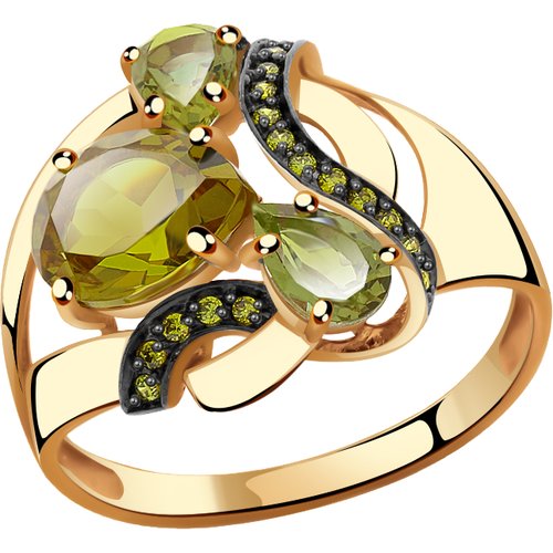 Купить Кольцо Diamant online, золото, 585 проба, фианит, султанит, размер 18.5
<p>В наш...
