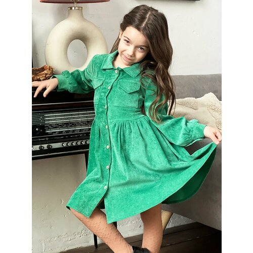 Купить Платье Бушон, размер 110-116, зеленый
Платье для девочки школьное бушон ST73, цв...