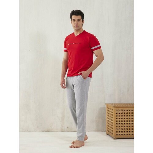 Купить Пижама Relax Mode, размер 00S, серый, красный
Мужская пижама со штанами и футбол...