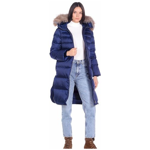 Купить Пуховик AVI, размер 36(42RU), синий
Утепленное пальто прямого силуэта с несъемны...