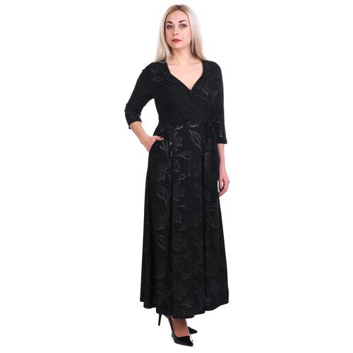 Купить Платье Olsi, размер 48, черный
Праздничное изысканное платье макси из струящегос...