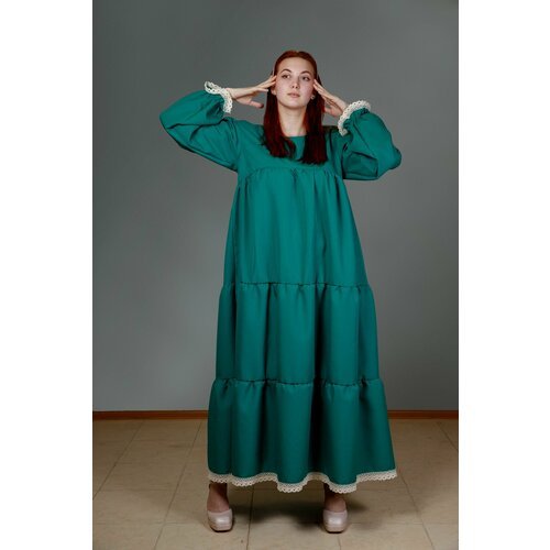 Купить Платье ТАХА, размер 44, зеленый
Модный тренд платье свободного А-силуэта из габа...
