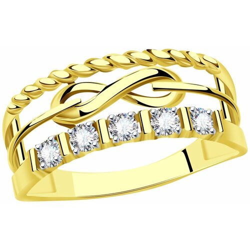 Купить Кольцо Diamant online, желтое золото, 585 проба, фианит, размер 17.5
<p>В нашем...