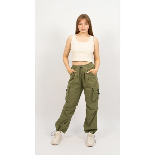 Купить Брюки карго , размер 44, зеленый
Стильные брюки женские широкие с высокой и низк...