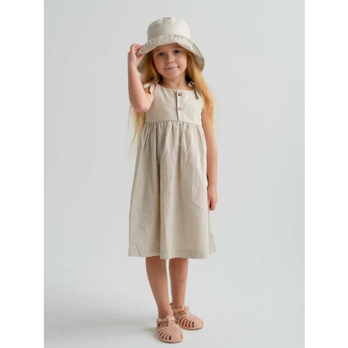 Купить Платье, размер 134, бежевый, белый
Платье-сарафан на лямках для девочки “Горошек...