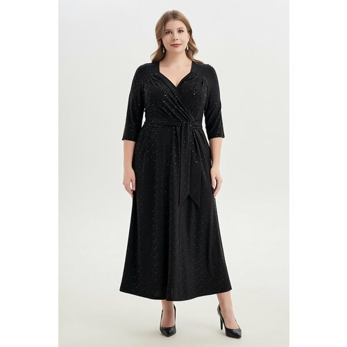 Купить Платье Olsi, размер 52, черный
Нарядное платье выполнено из полотна масло с пайе...