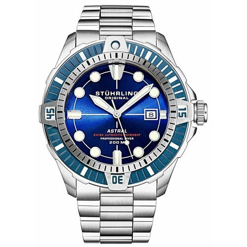Купить Наручные часы STUHRLING Aquadiver, серебряный, синий
Мужские часы. Коллекция Aqu...