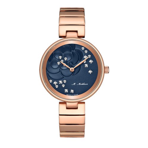Купить Наручные часы УЧЗ 1513A3B4, синий, золотой
Наручные кварцевые женские часы из не...