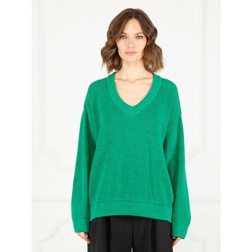Купить Пуловер ELEGANZZA, размер M, черный, зеленый
Пуловер рельефной вязки с длинными...