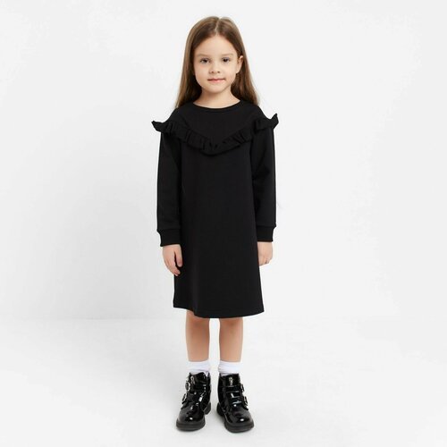Купить Школьное платье Kaftan, футер, нарядное, однотонное, размер 32, красный, черный...