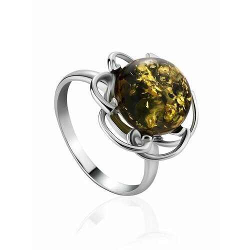 Купить Кольцо, янтарь, безразмерное, мультиколор
Нежное кольцо с натуральным зелёным ян...