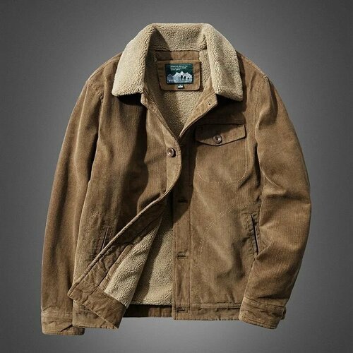 Купить Куртка Живи с умом, размер Xl, коричневый
Эта теплая куртка с вельветовым покрыт...