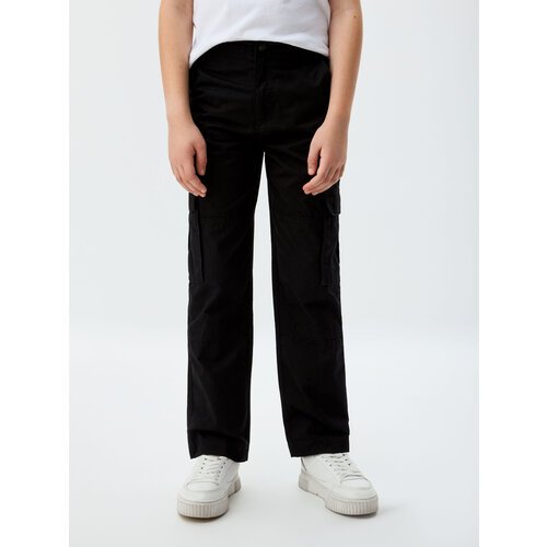 Купить Карго Sela, размер 146, черный
Черные прямые брюки для мальчика из школьной колл...