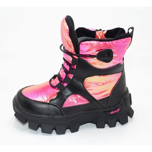 Купить Ботинки, размер 29, розовый, черный
Зимние ботинки для девочки выполнены из комб...