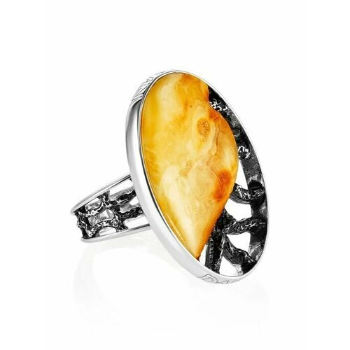 Купить Кольцо, янтарь, безразмерное, мультиколор
Овальное кольцо со вставкой из цельног...