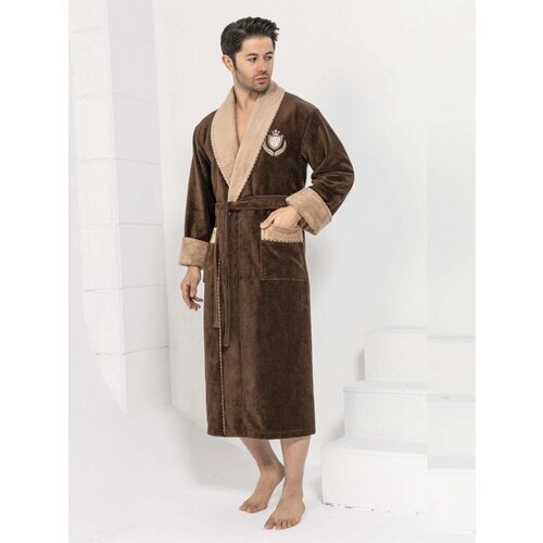 Купить Халат AMBIELLA, размер L/XL, коричневый
Мужской махровый халат с воротником-шаль...