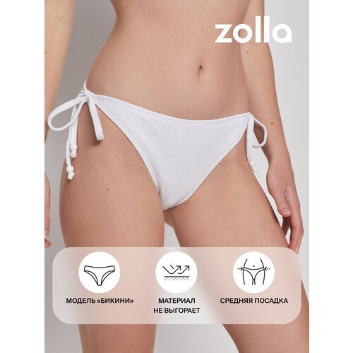 Купить Плавки Zolla, размер M, белый
Белые женские трусики для плавания модели "бикини"...