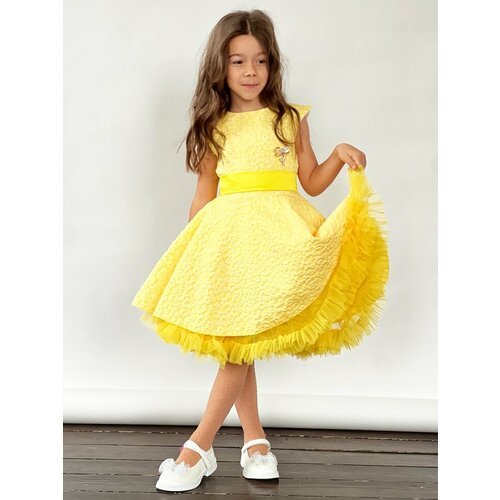 Купить Платье Бушон, размер 128-134, желтый
Платье для девочки праздничное бушон ST36,...
