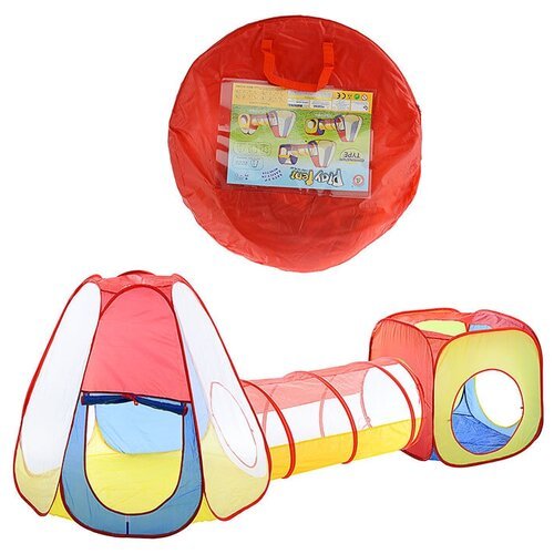 Купить Палатка детская игровая двойная с тоннелем складная (в сумке) Oubaoloon
• В набо...