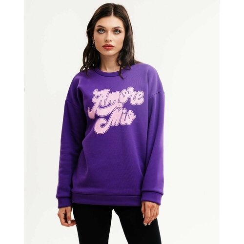 Купить Свитшот SAHAR, размер 52-54, фиолетовый
Женский свитшот оверсайз со стильным при...