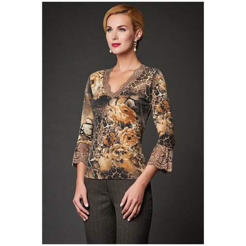 Купить Блуза Арт-Деко, размер 54, коричневый
Блуза из трикотажа прилегающего силуэта —...