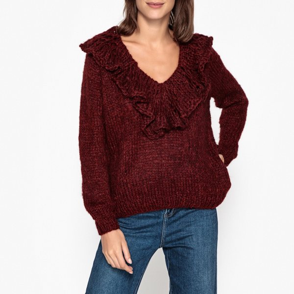 Купить Пуловер с V-образным вырезом из трикотажа FRISCO S красный
Описание:Женский пуло...