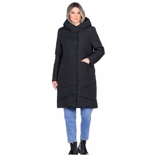 Купить Куртка Maritta, размер 40(50RU), черный
Утепленное пальто прямого силуэта с несъ...