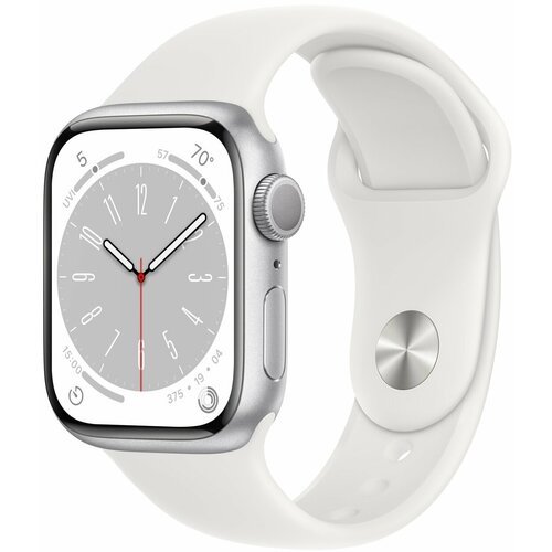 Купить Часы Apple Watch Series 8 45mm Silver/white Aluminium Case with Sport Band M/L
A...