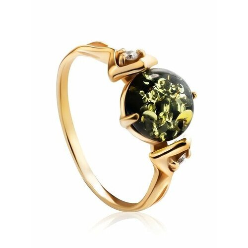 Купить Кольцо, янтарь, безразмерное, золотой
Нежное кольцо из с натуральным янтарём зел...