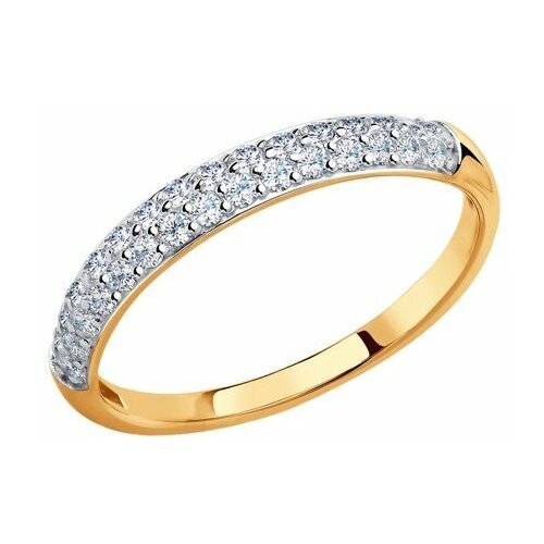 Купить Кольцо обручальное Diamant online, золото, 585 проба, фианит, размер 16
<p>В наш...
