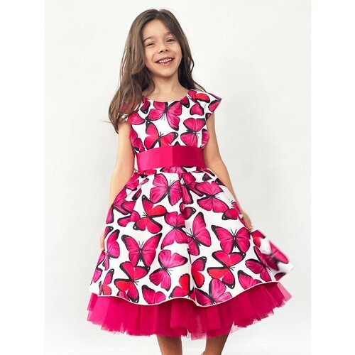 Купить Платье Бушон, размер 116-122, красный, мультиколор
Платье для девочки нарядное б...