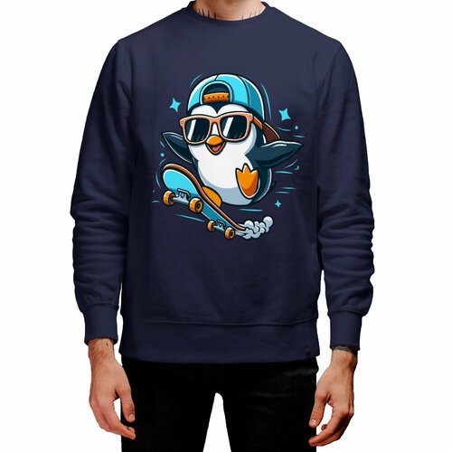 Купить Свитшот ROLY, размер 2XL, синий
Название принта: Крутой пингвин в кепке и солнеч...