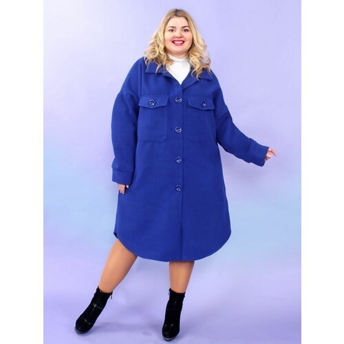 Купить Пальто Yaber, размер 64-66, синий
Демисезонное пальто-рубашка из кашемира яркой...