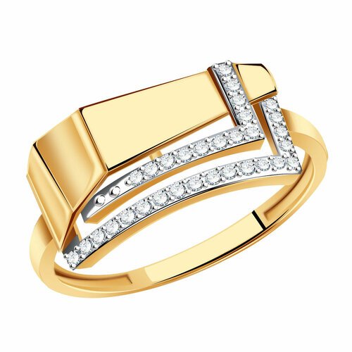 Купить Кольцо Diamant online, золото, 585 проба, фианит, размер 18, бесцветный
В нашем...