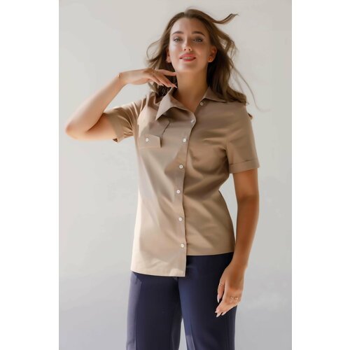 Купить Блуза FEERIA, размер 44, бежевый
Блуза женская на пуговицах выполнена из комфорт...