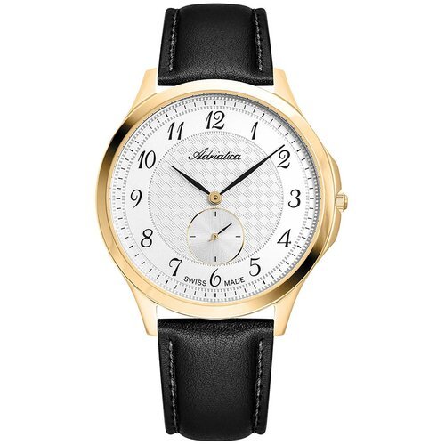 Купить Наручные часы Adriatica Традиция, черный, золотой
Преимуществами кожаного ремешк...
