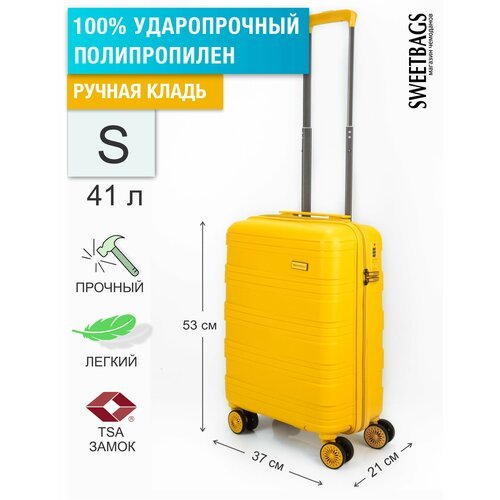 Купить Чемодан , 41 л, размер S, желтый
Ударопрочный, дорожный чемодан на 4-х колесах д...