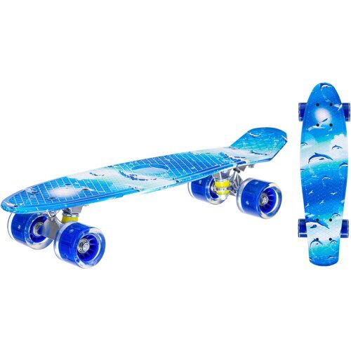 Купить Скейтборд пластиковый детский. синий с принтом. арт. IT106601
Скейтборд пластико...