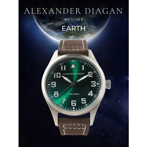 Купить Наручные часы Alexander Diagan 1500Earth_Army Green, зеленый, серебряный
Премиал...