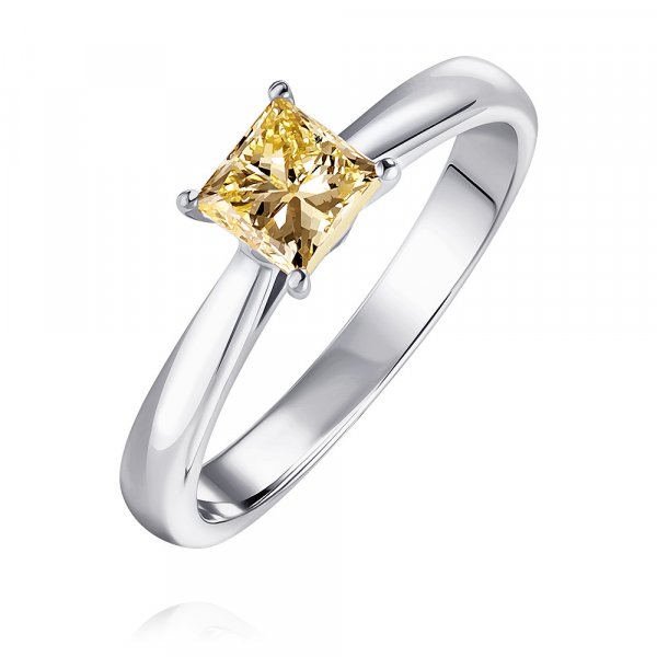 Купить Кольцо
Очаровательное кольцо из белого золота 585 пробы с выращенным желтым брил...