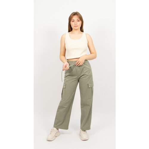 Купить Брюки карго , размер 46, зеленый
Стильные брюки женские широкие с высокой посадк...