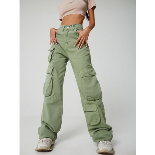 Купить Джинсы FEELZ, размер 26, зеленый
Джинсы карго палаццо женские. Модные джинсы кар...