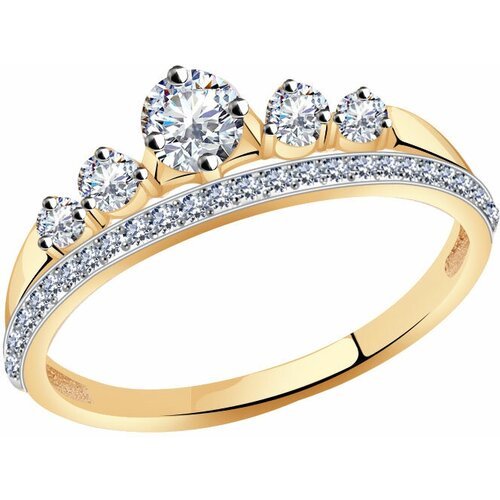 Купить Кольцо Diamant online, золото, 585 проба, фианит, размер 17.5, золотой
<p>В наше...