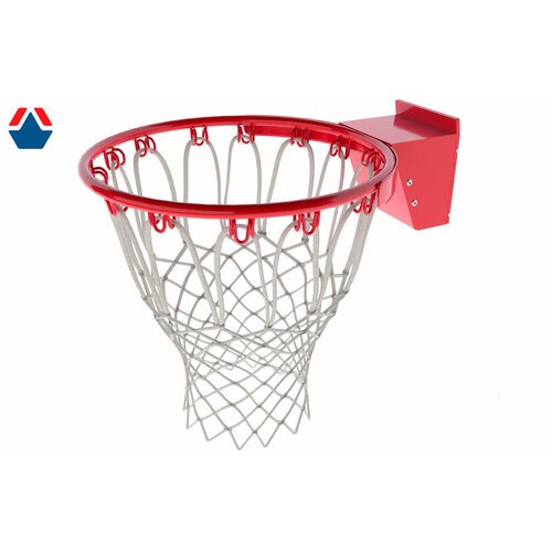 Купить Кольцо баскетбольное №7 стандарт с амортизатором (цвет красный) с сеткой в компл...